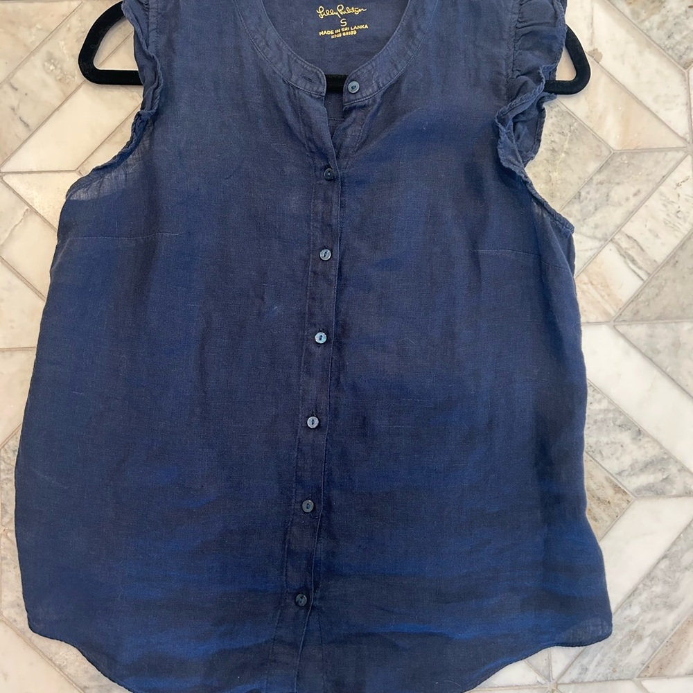 Lilly Pulitzer Navy Sleeveless Blouse